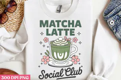 Matcha Latte Social Club PNG, Coquette Bow Positive Product Image 2
