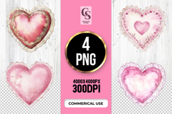 Lace Heart Clipart Sublimation PNG Product Image 1