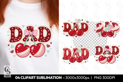 Cute Glitter Dad Cherry Sublimation PNG Product Image 1