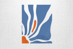 Blue and Orange Abstract Waves Embroidery Design Product Image 1