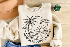 Happiness comes in waves svg | Summer Svg | Shirt Svg Product Image 2