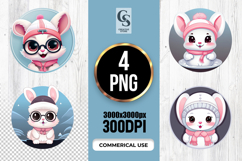 Cute Winter Bunny Clipart Sublimation PNG Product Image 1