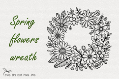 Spring flowers wreath SVG Product Image 1