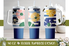 Blue Stripes Tumbler Wrap, Blue 40 Oz Tumbler Product Image 1