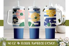 Blue Stripes Tumbler Wrap, Blue 40 Oz Tumbler Product Image 1