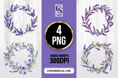 Lavender Wreath Clipart Sublimation PNG Product Image 1