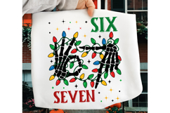 Six Seven 6 7 67 Meme Christmas Xmas PNG, Funny Skeleton PNG Product Image 4