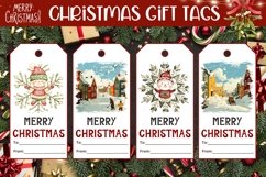 Watercolor Christmas Gift Tag, Snowman Gift Tag Designs Product Image 1
