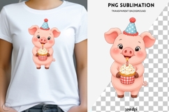 Birthday Pig PNG | Farm Animal Clipart | Cute Party Pig Product Image 1