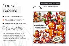Hippie Gingerbread Family clipart, Merry christmas clipart Product Image 2