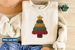 Crochet Yarn Christmas Tree PNG, Christmas tree PNG Product Image 1