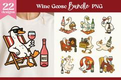 Wine Goose PNG | Funny Vineyard Bird Sublimation Bundle Product Image 1