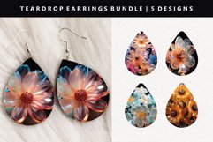Puff Flower Teardrop Earring Sublimation PNG Design Product Image 1