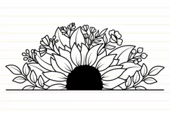 Sunflower Svg, Flower Svg, Half Sunflower Svg Product Image 7