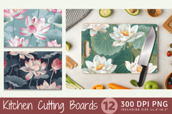 Peaceful Lotus Flowers Cutting Boards sublimation Designs Product Image 1