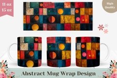 Abstract Mug Wrap Sublimation, Circles Mug Template Product Image 1