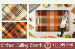 Retro Fall Plaid Cutting Boards sublimation Designs Product Image 1