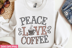 Peace, love, coffee PNG, Retro Funny Coffee Sub Product Image 2