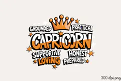 Capricorn PNG, Zodiac Graffiti Sublimation PNG Product Image 1