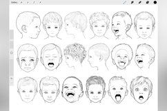 160 Procreate Young Child Boy Head Stamp Brushes Product Image 2