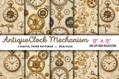 Antique Clock Mechanism Paper JPG Product Image 1