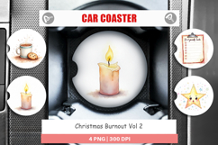 Car Coaster Watercolor Christmas Burnout Product Image 1