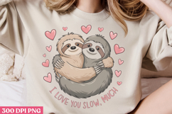I Love You Slow Much PNG, Sloth Sublimation PNG Product Image 2