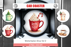 Car Coaster Watercolor Sarcastic Christmas Coffee Product Image 1