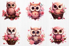 Owl Valentines Day Sublimation Clipart, Owl Clipart Product Image 2