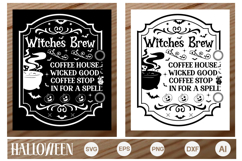 Witches Brew Coffee House Porch Sign SVG | Halloween SVG Product Image 1