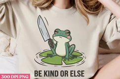 Be kind or else PNG, Funny Frog Sublimation PNG Product Image 2