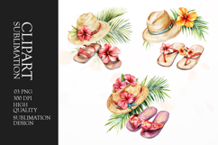 Watercolor tropical summer clipart sublimation png Product Image 1