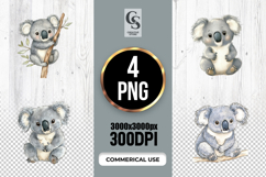 Cute Koala Watercolor Clipart Sublimation PNG Product Image 1