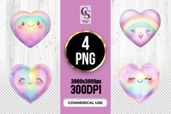 CCute Rainbow Heart Illustration Clipart Sublimation PNG Product Image 1