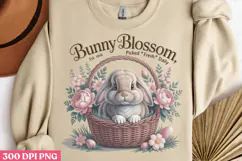 Bunny Blossom PNG, Vintage Easter Rabbit Bunny PNG Product Image 2