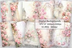 Roses Shabby Chic Cards | Pink Flowers Scrapbooking Papers Product Image 1