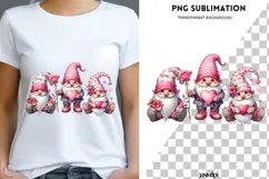 Valentine gnomes png design for T-shirts Product Image 1
