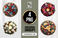 Floral Candle Wreath Wooden Decor Sublimation SVG PNG Product Image 1