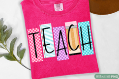 Teacher PNG | Back to School PNG | Preppy Retro Teach PNG Product Image 1