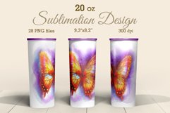 Sublimation Tumbler Design Watercolor Summer Butterfly 8 PNG Product Image 3