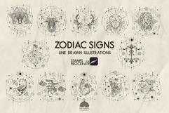 Zodiac signs Procreate Stamp Brushes Product Image 1