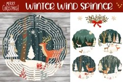 Christmas Deer Wind Spinner, Winter Forest Wind Spinner PNG Product Image 1