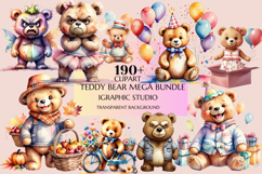 Teddy Bear Mega Bundle, Animals Clipart, Woodland Animal Png Product Image 1