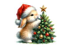 10 Christmas Bunny PNG Clipart Bundle High Quality 300 DPI Product Image 2