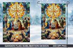 Garden Flag Sublimation| Christmas Garden Flag PNG Design Product Image 1