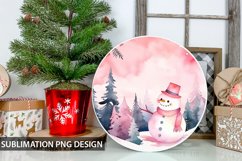 Christmas Snowman Round Sign - Snowman Round Sublimation Product Image 1