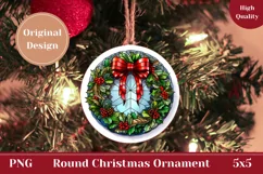 Christmas Wreath Ornament PNG, Christmas Ornament Template Product Image 1