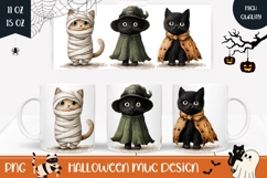 Halloween Cats Mug Design, Halloween Monsters Coffee Mug Product Image 1