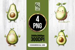 Cute Avocado Character Clipart Sublimation PNG Product Image 1