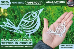 Miniature Bird SVG Cut File Papercut Template | Laser Cut Product Image 1